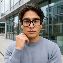 Lunettes rectangulaires marron foncé TR906