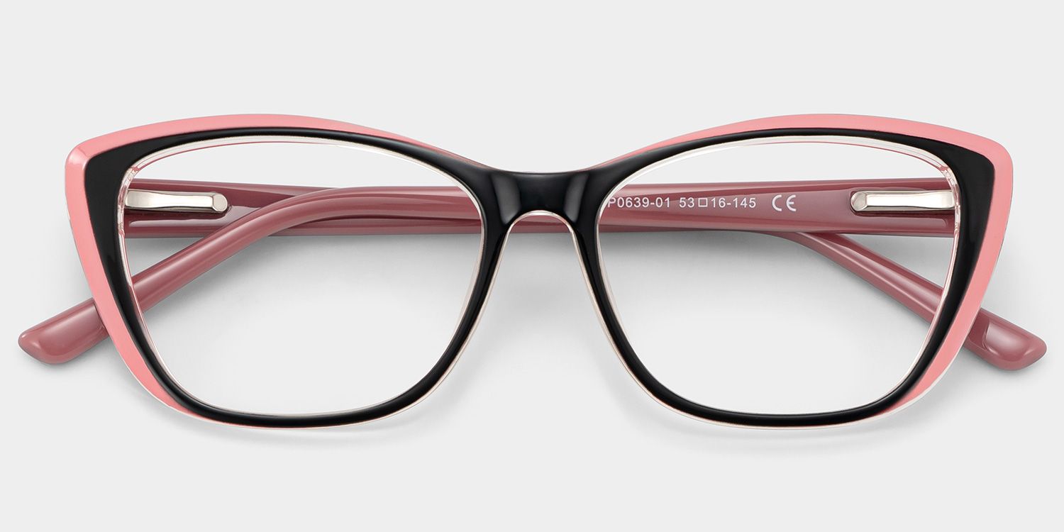 Fidelia Noir Rose Cateye Lunettes2