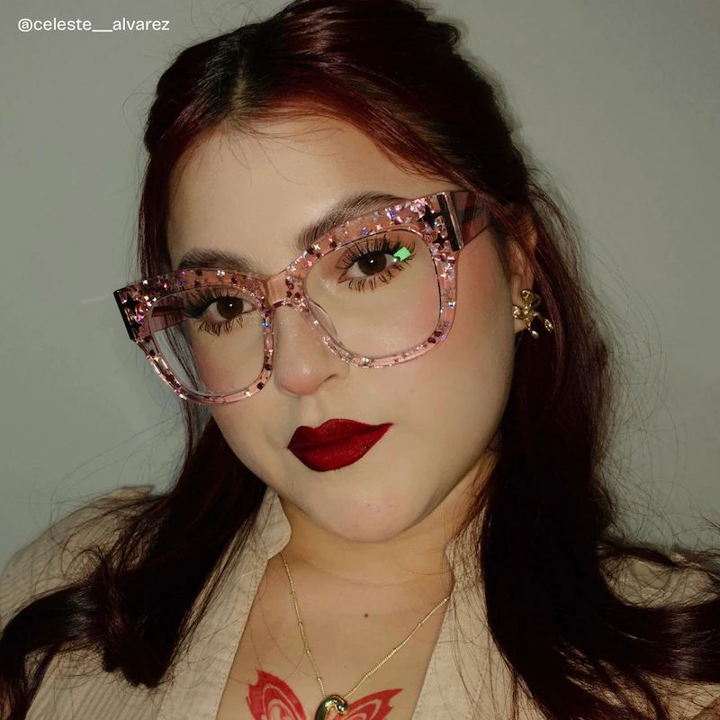 Minfia Carré Rose Lunettes9
