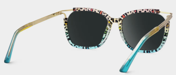 Sidibe Square Léopard Bleu Lunettes de soleil pour Femmes et Hommes | ZEELOOL FR3