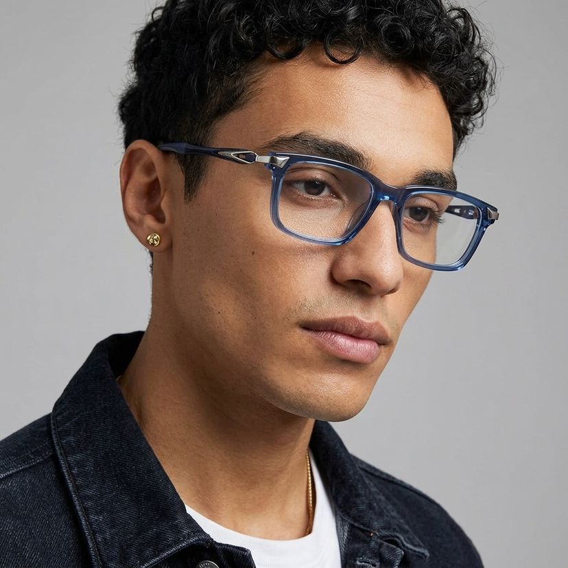 Orion Bleu Rectangulaire lunettes