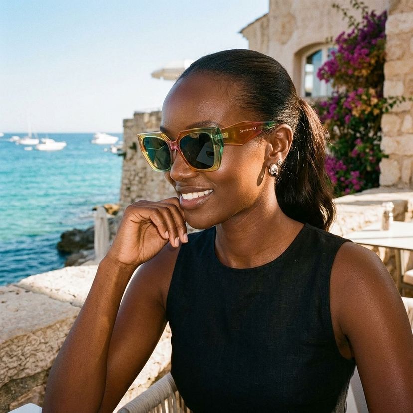 Sileidy Multicolor Géométrique lunettes de soleil