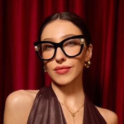 Pearl Noir Cat-eye lunettes6