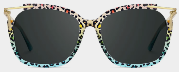 Sidibe Square Léopard Bleu Lunettes de soleil pour Femmes et Hommes | ZEELOOL FR0