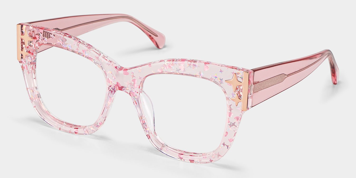 Minfia Carré Rose Lunettes3