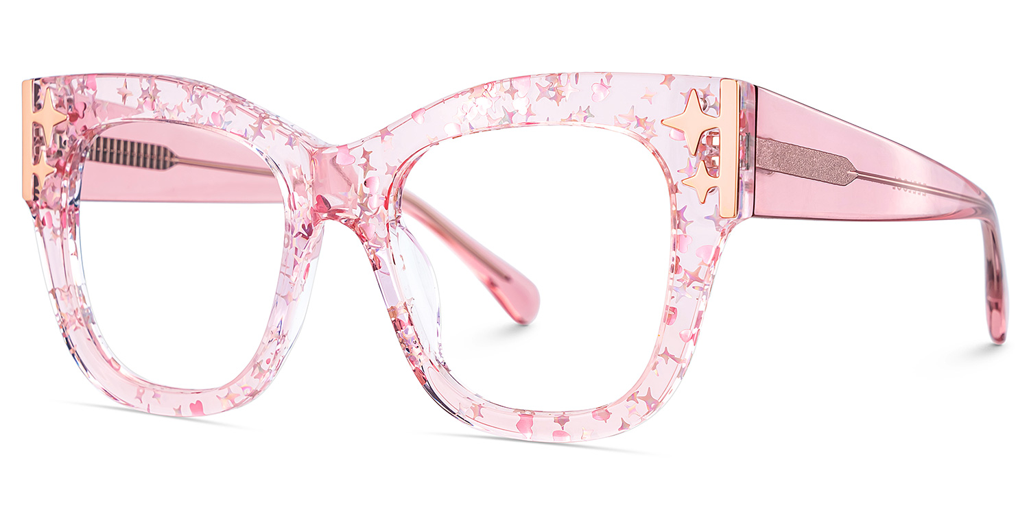 Minfia Carré Rose Lunettes2