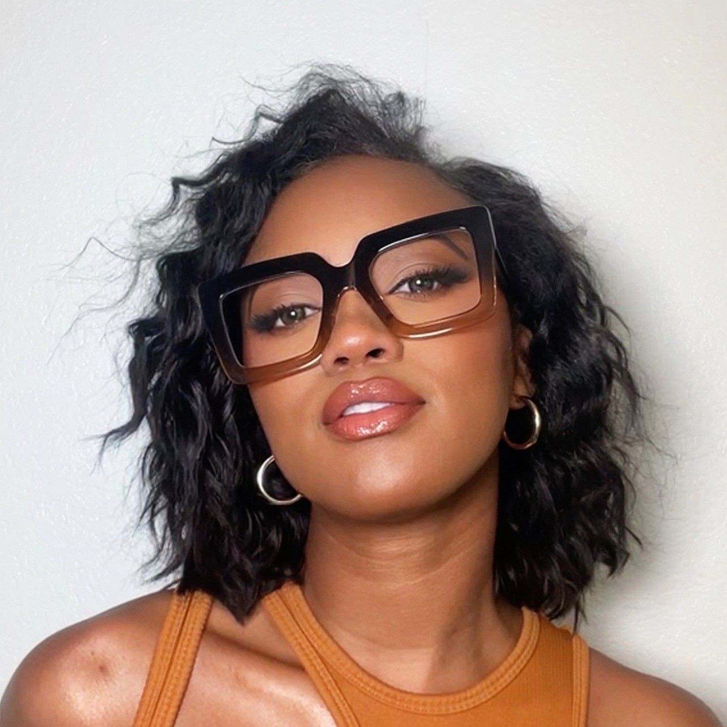 Brandon Marron Carré Lunettes6