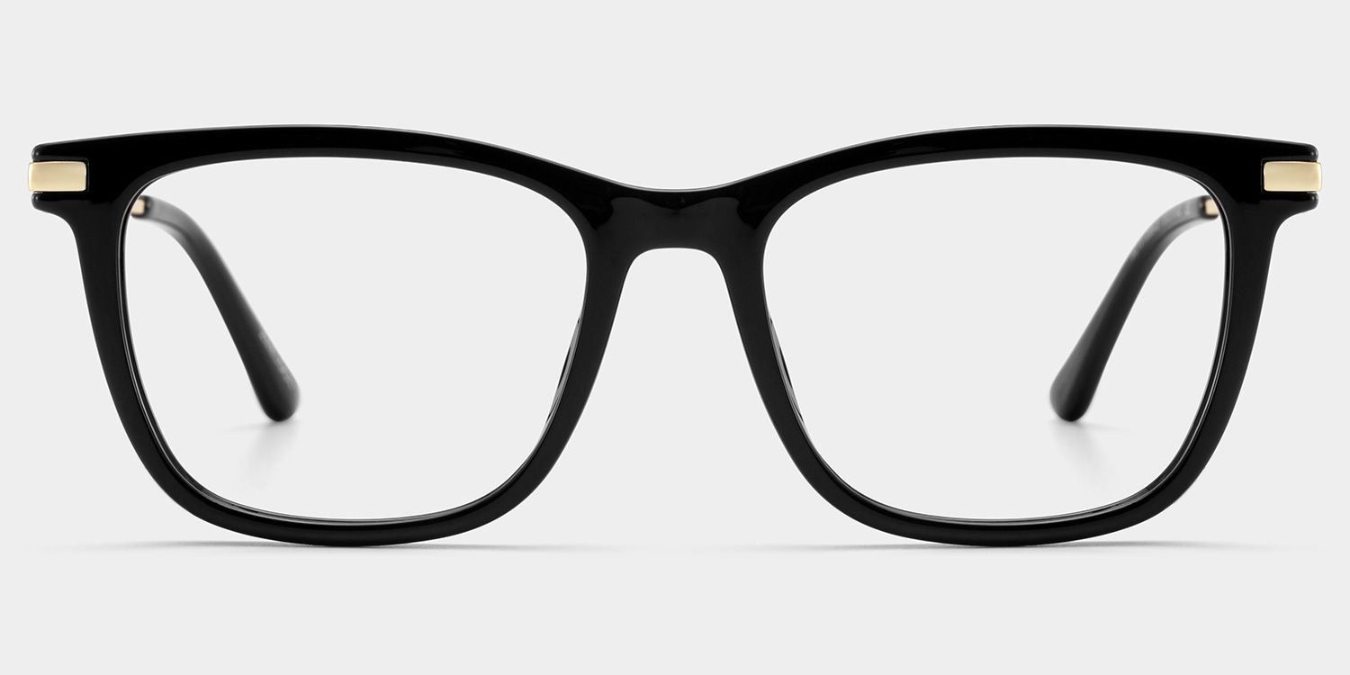 Selena Rectangulaire Noir Lunettes1