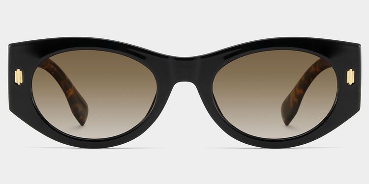Lunettes de soleil géométriques noires TR90