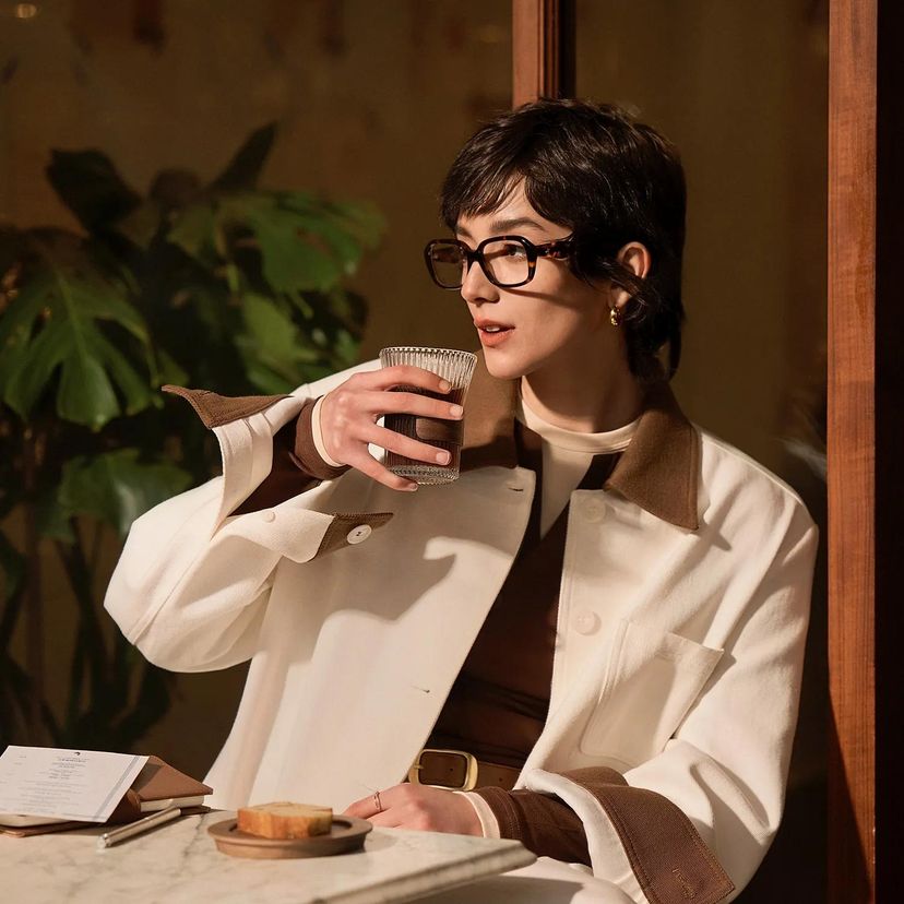 Lunettes rectangulaires en acétate tortue