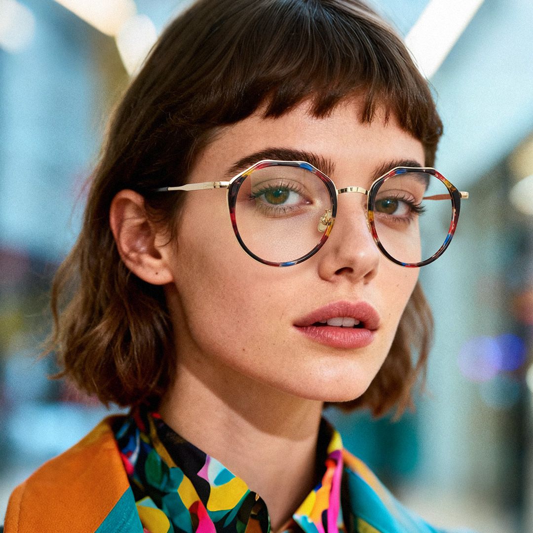 Gentry Lunettes géométriques motif floral4