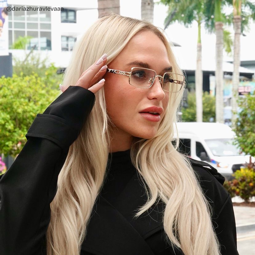 Lunettes rectangulaires Olivia or clair