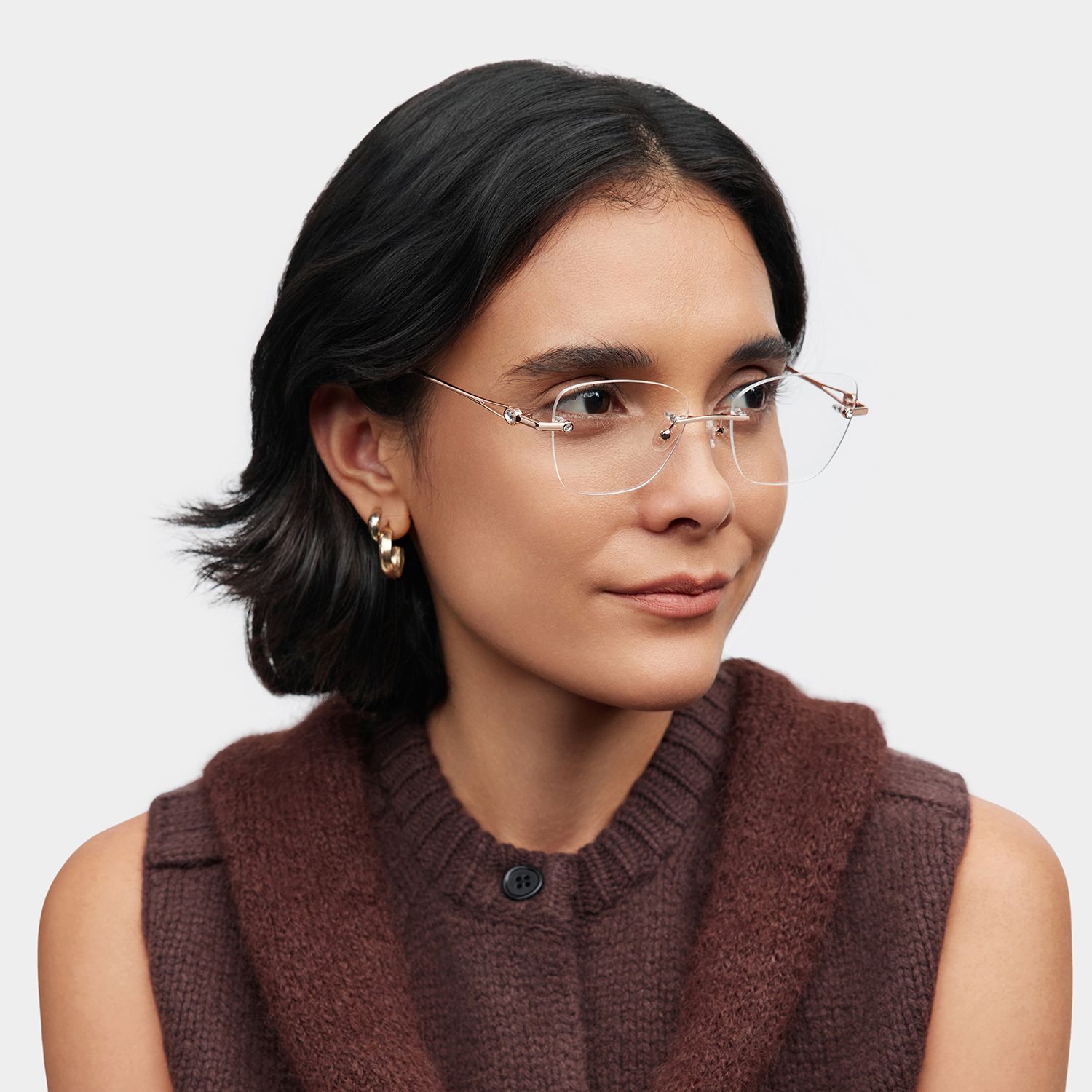 Seth Rectangulaires Métal Or Rose Lunettes6
