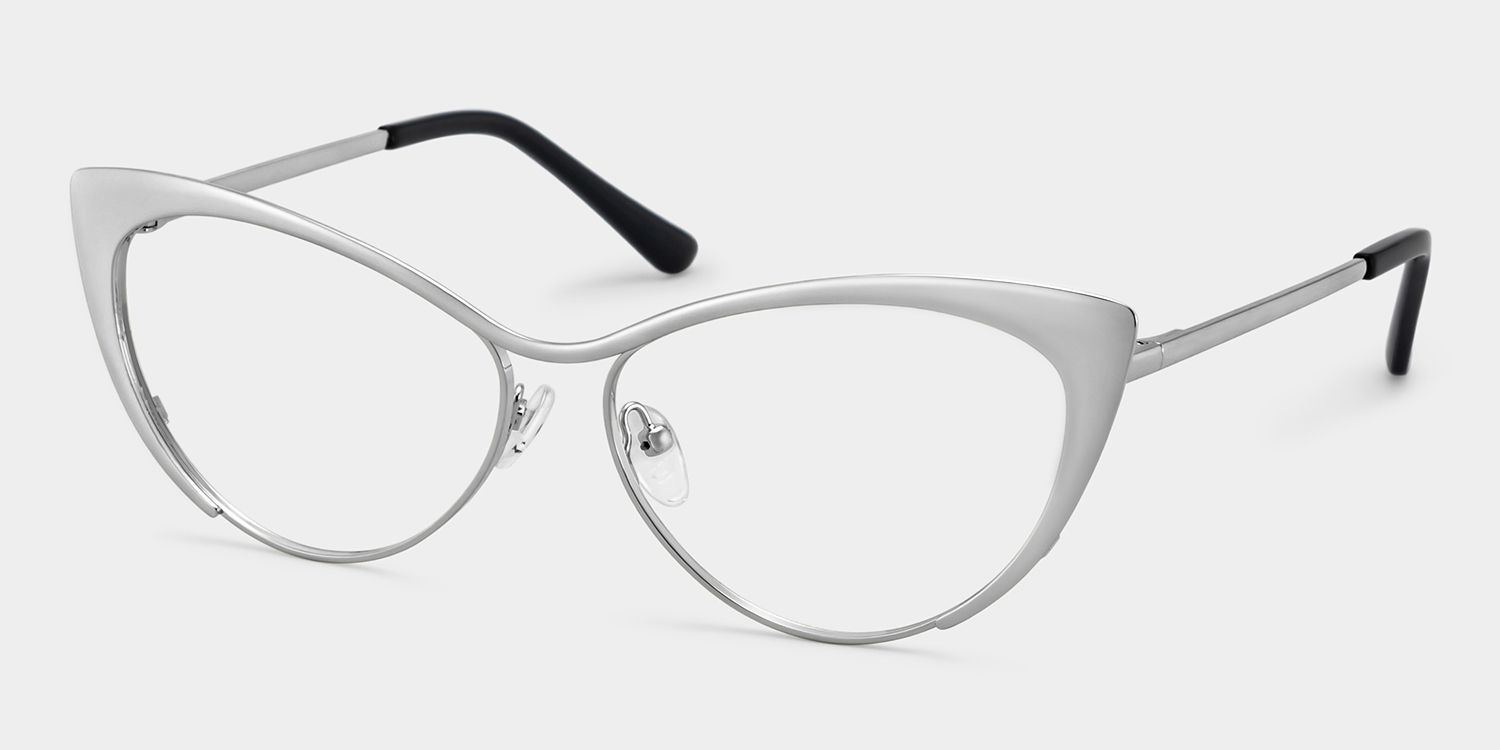Ellen Cat Eye Métal Argenté Lunettes2