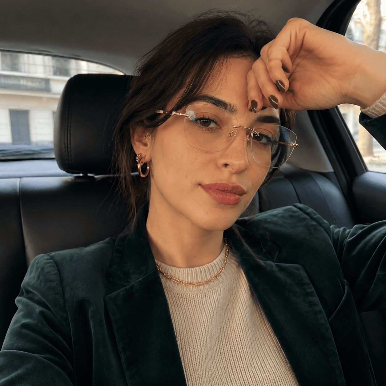 Seth Rectangulaires Métal Or Rose Lunettes5