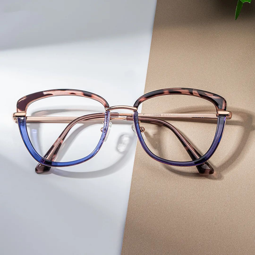 Adriana Bleu Rectangle Lunettes0