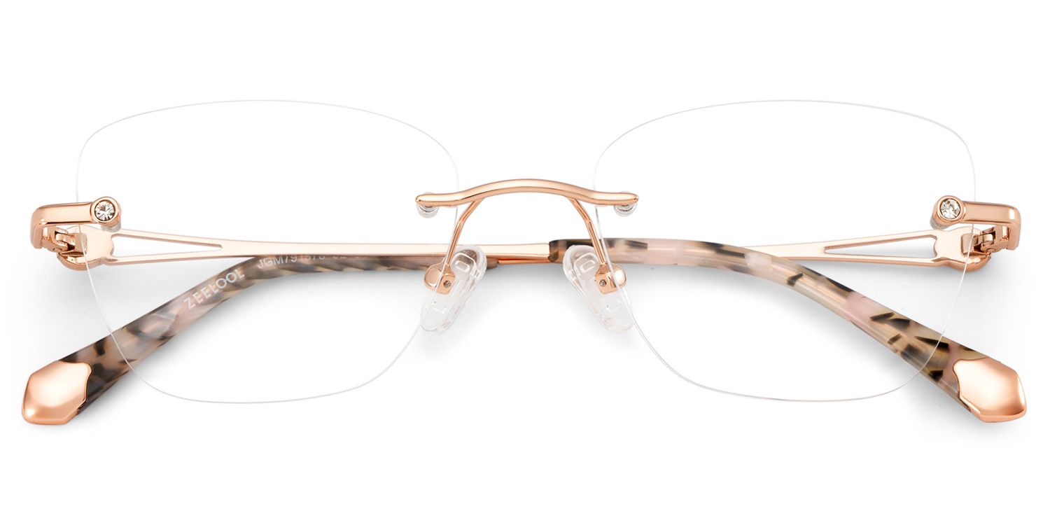 Seth Rectangulaires Métal Or Rose Lunettes1