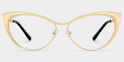 Cat eye Doré Métal Lunettes1