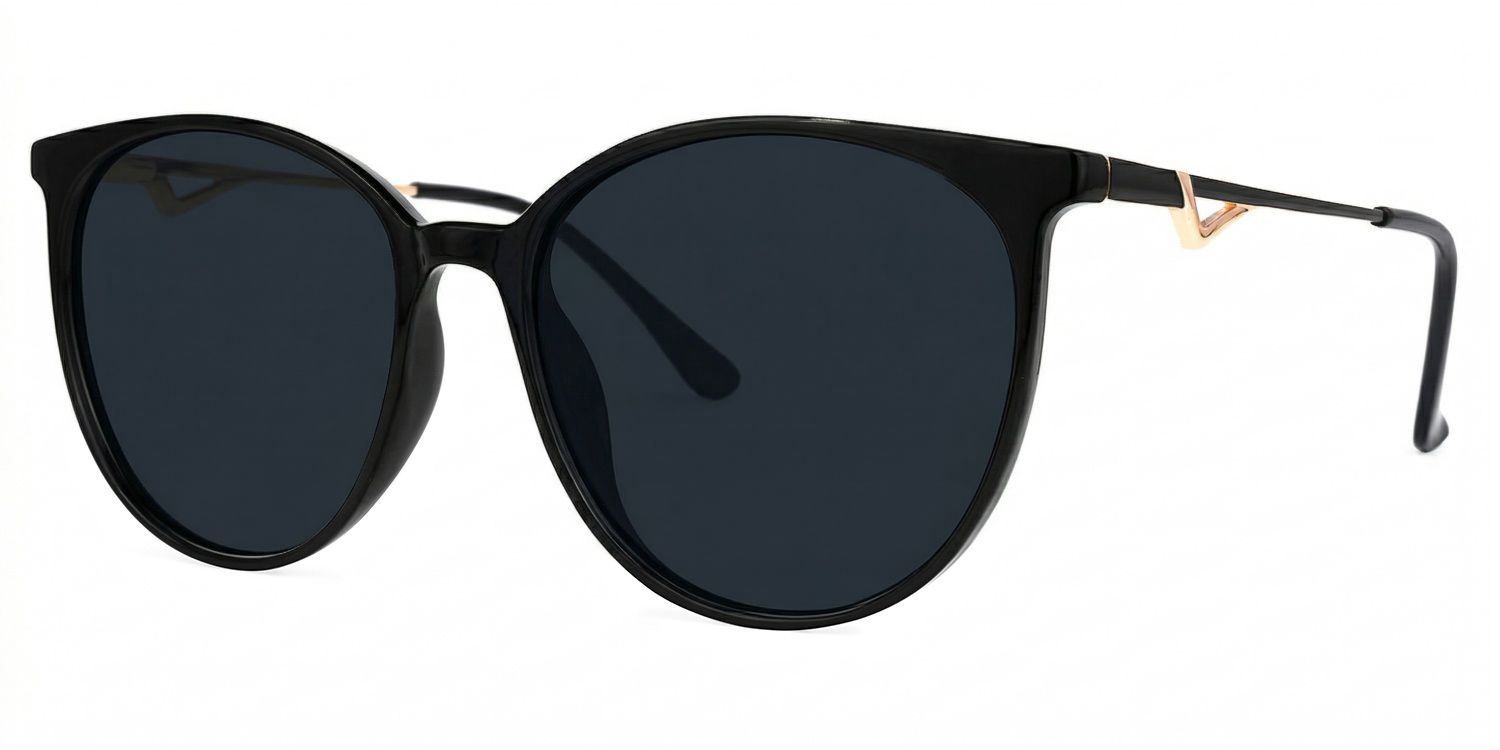 Lunettes Chanty Round Noires | Zeelool1