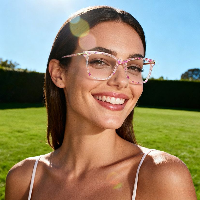Eliot Rectangle Rose Lunettes