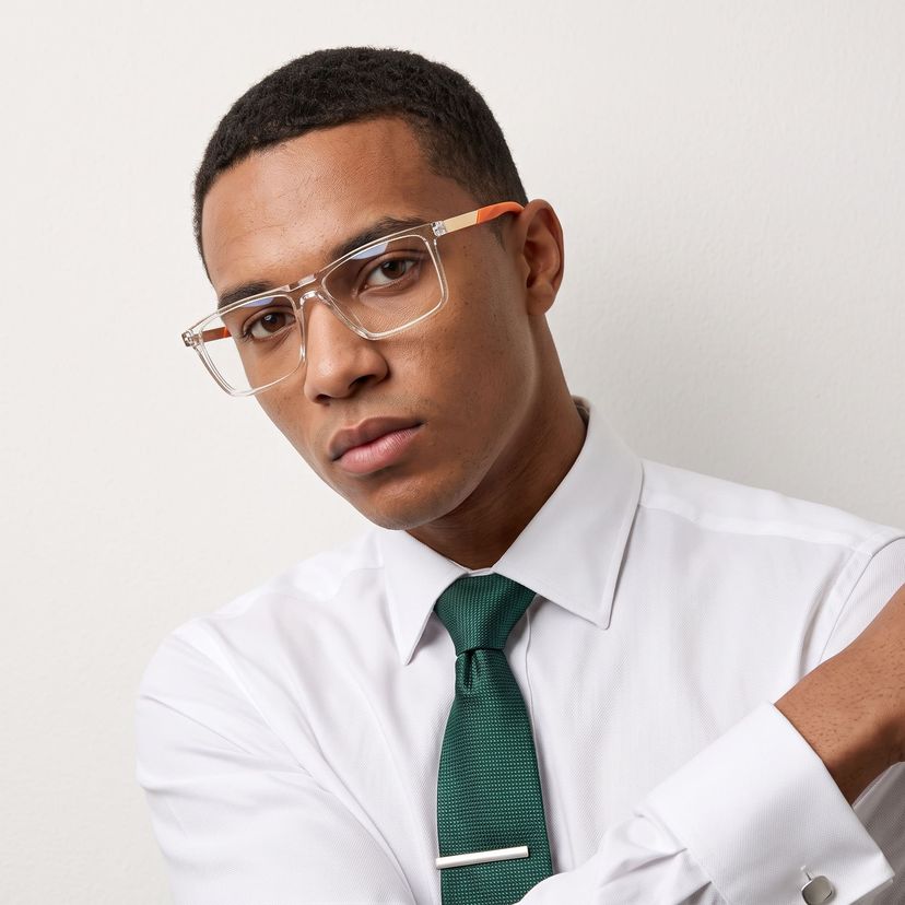 Active Orange transparent Rectangulaire lunettes