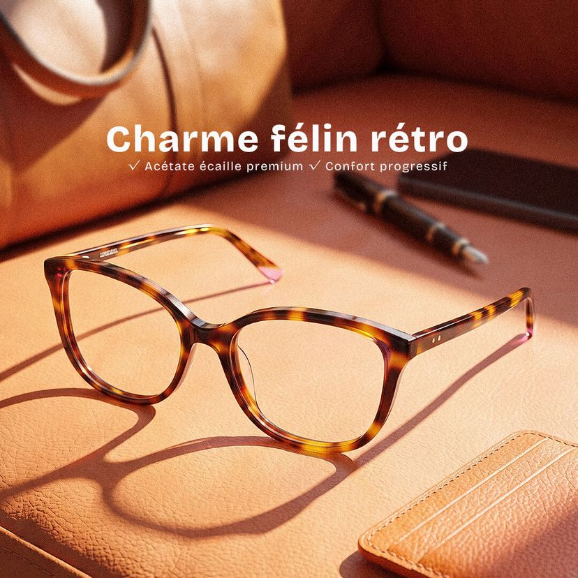 Lunettes papillon écaille de tortue Brady