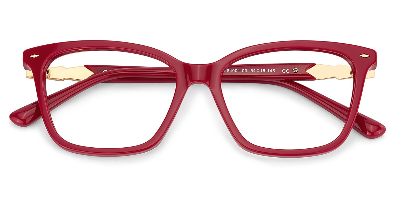 Theo Rectangulaire Rouge Lunettes2