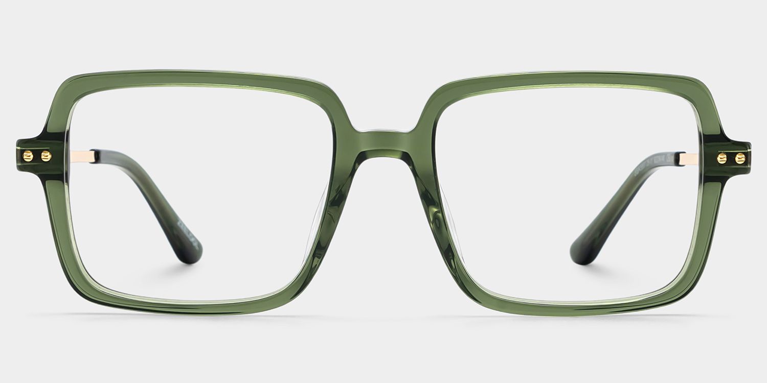 Asher Vert Rectangle Lunettes0