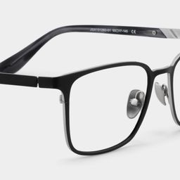 Lunettes rectangulaires noires5