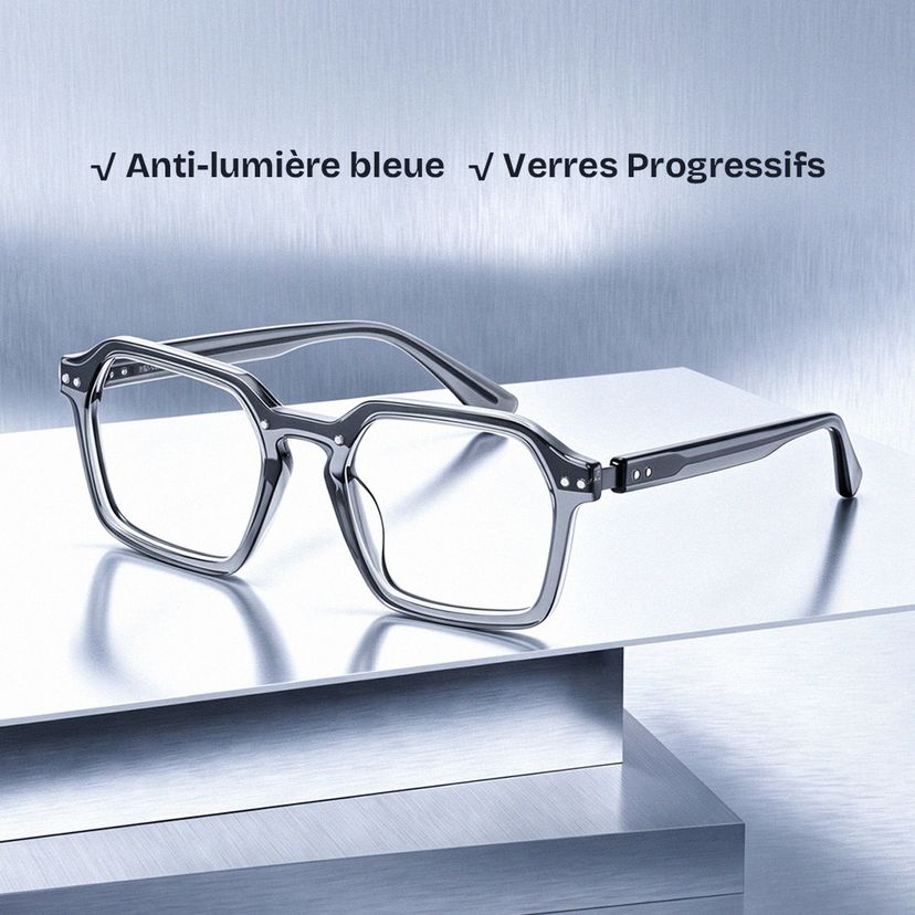 Brendan Gris Géométrique lunettes