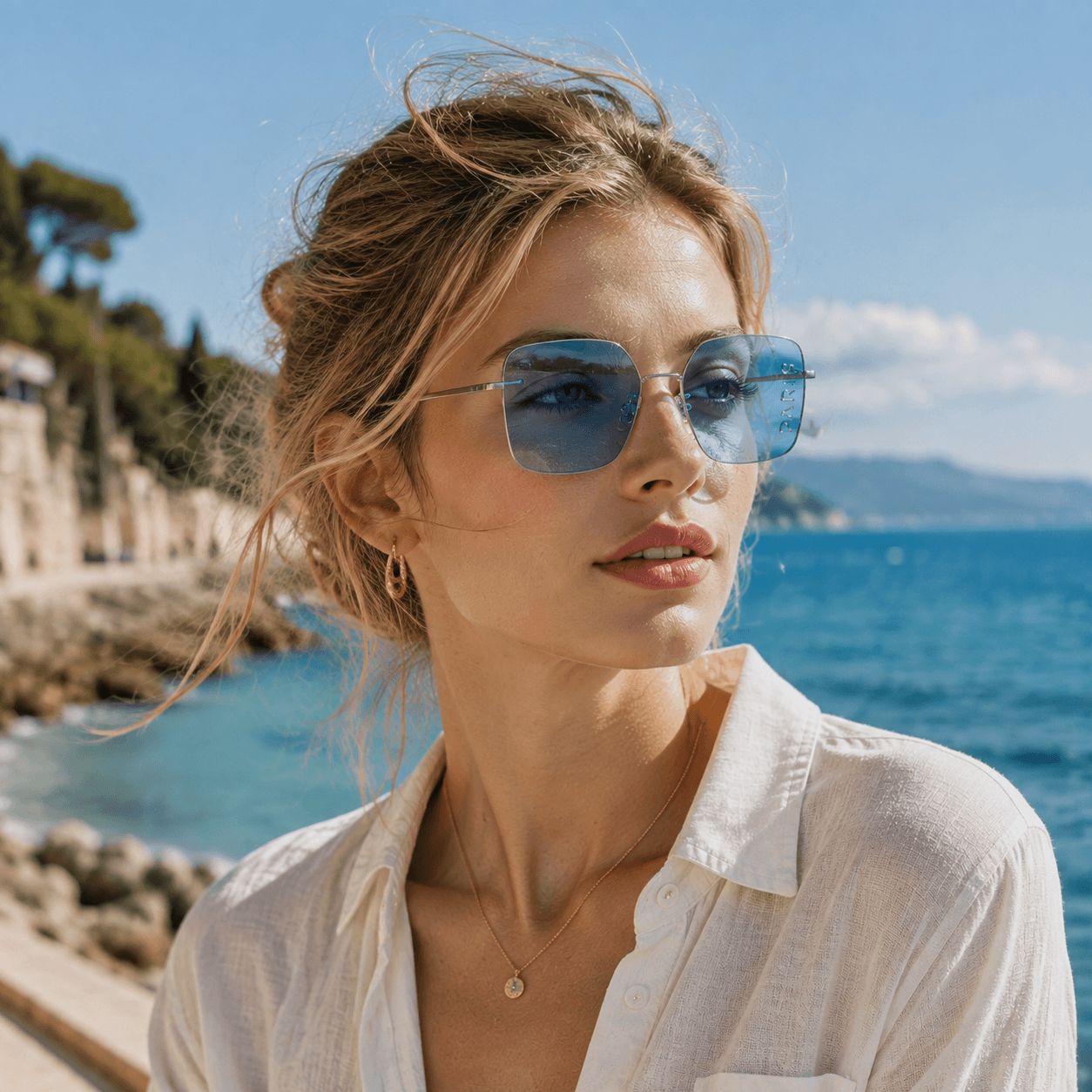 Millet Rectangle Bleu Lunettes de soleil pour Femmes et Hommes | ZEELOOL FR5