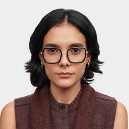 Fiona Carré Noir Lunettes0
