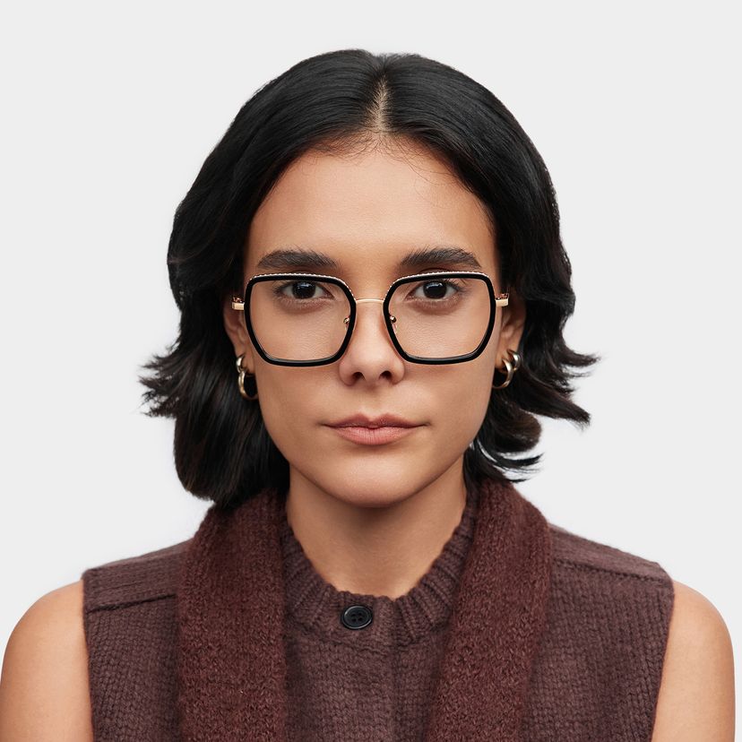 Fiona Carré Noir Lunettes