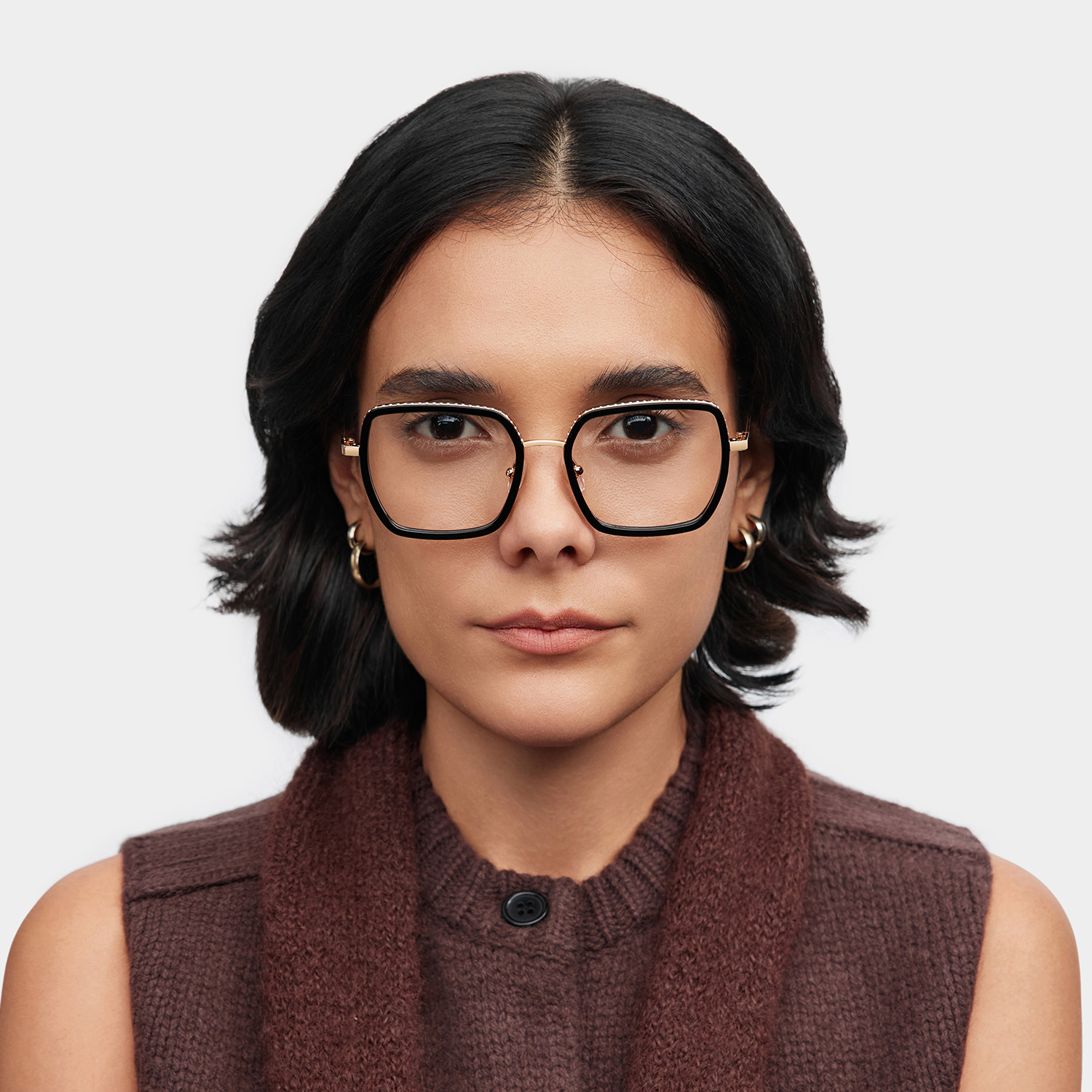Fiona Carré Noir Lunettes
