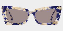 Rectangulaires Acétate Blue-Floral Lunettes0