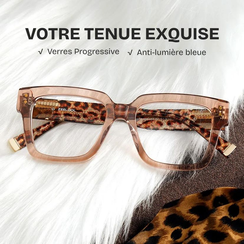 Caius Beige Carré lunettes