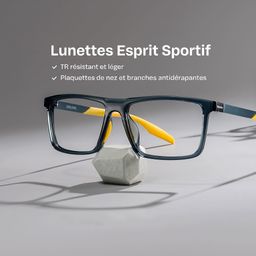 Active Bleu Jaune Rectangulaire lunettes0