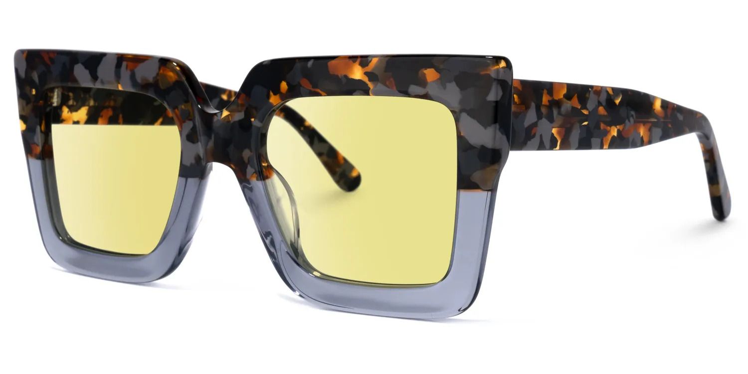 Brandon Square Gris Floral Lunettes de soleil pour Sublimer votre Visage | ZEELOOL FR1