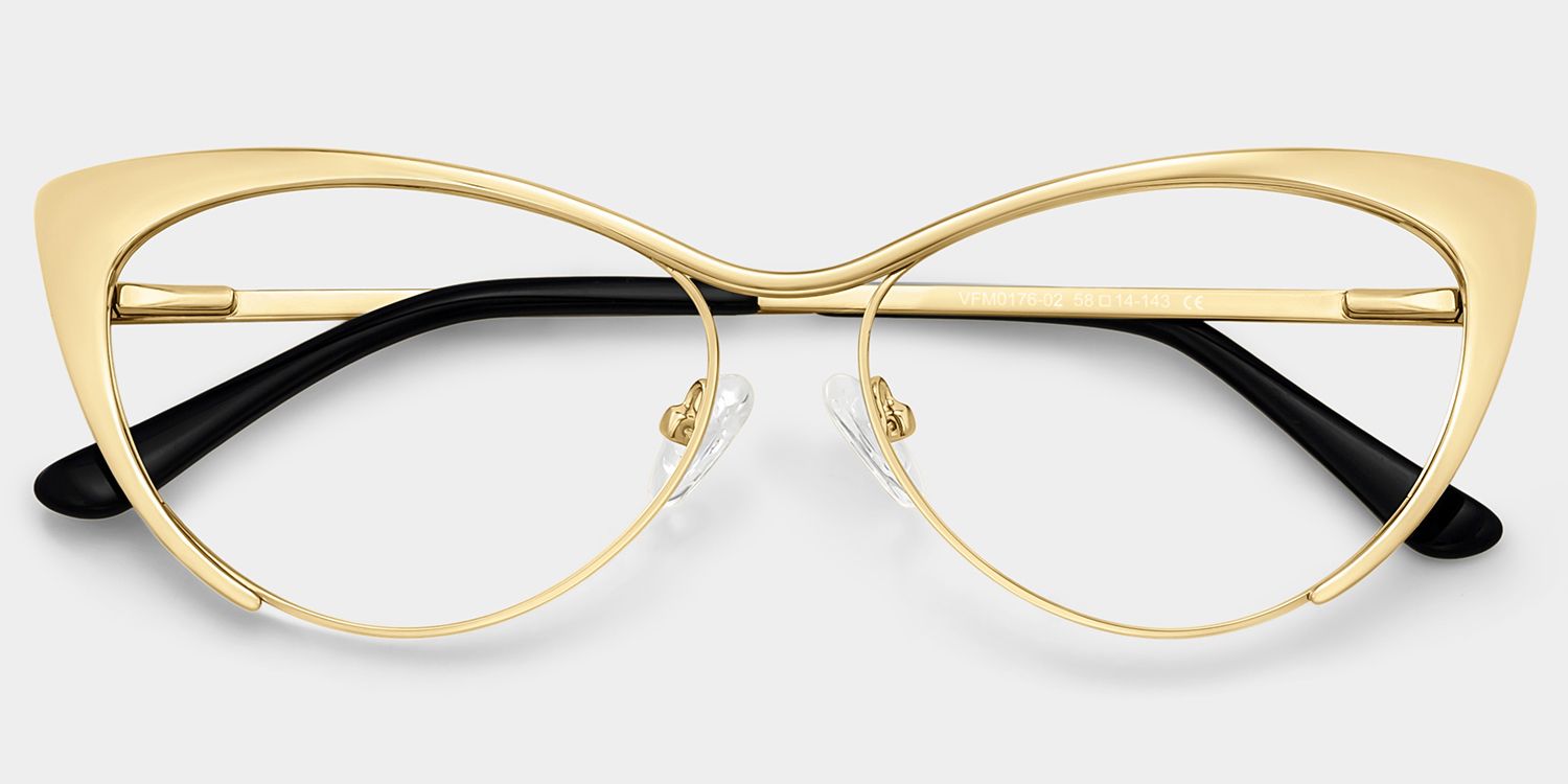 Ellen Cat eye Doré Métal Lunettes2