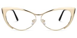 Cat eye Doré Métal Lunettes1
