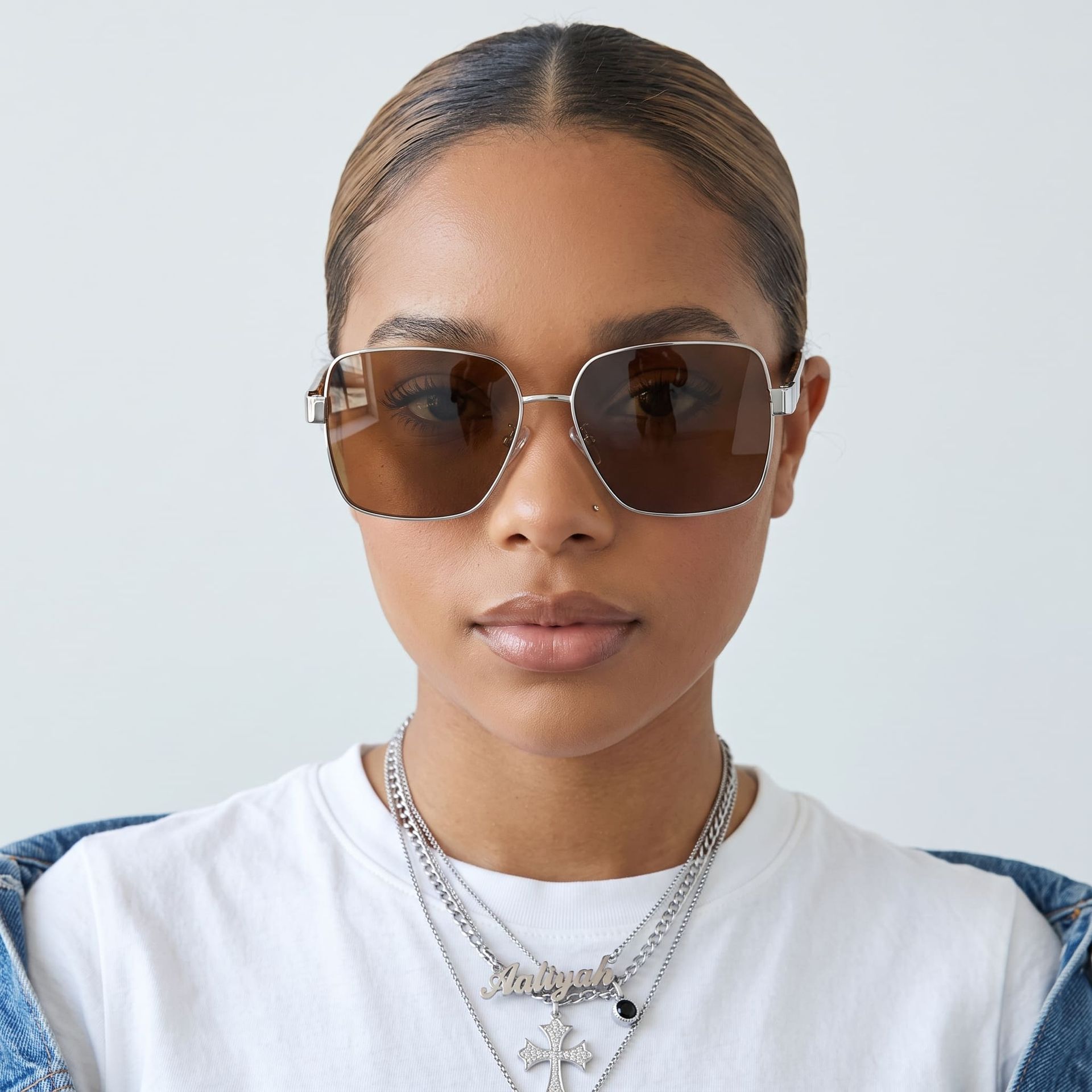 Sahara Metal Square Brun Lunettes de soleil à Monture | ZEELOOL FR5