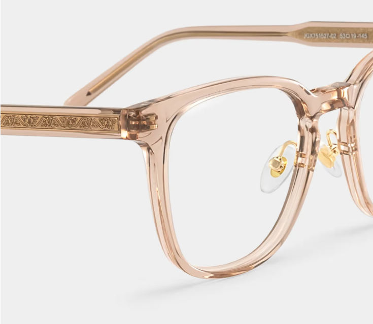 Hailey Carrées Acétate Beige Lunettes4