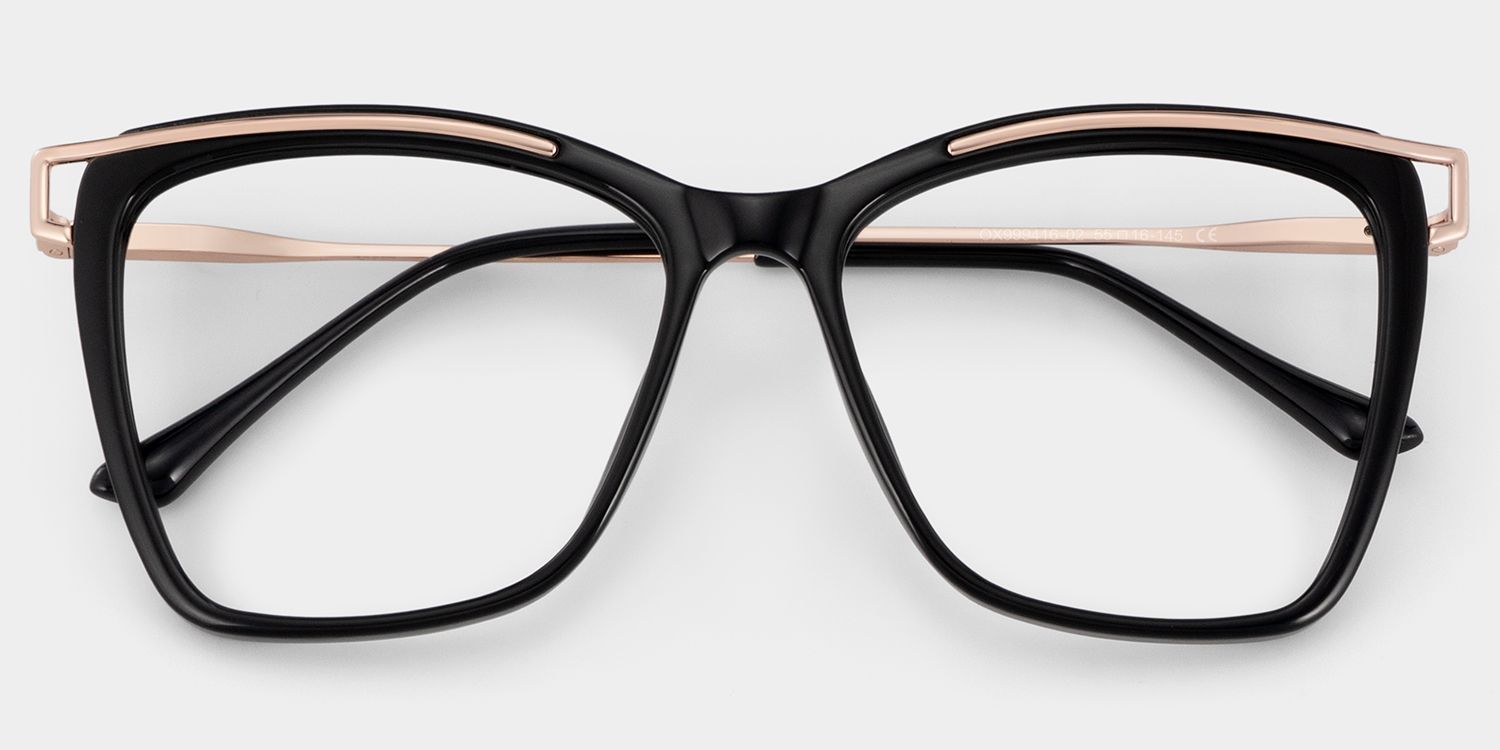 Krystle Noir Carré Lunettes1
