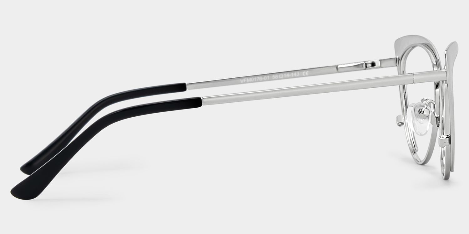 Ellen Cat Eye Métal Argenté Lunettes3
