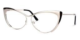 Cat Eye Métal Argenté Lunettes3