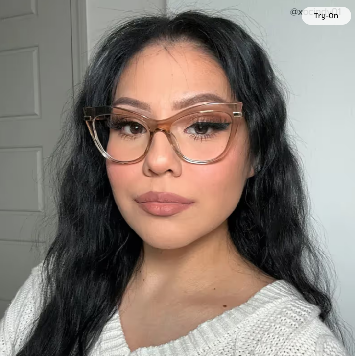 Indira Cat Eye Acétate Beige Lunettes4