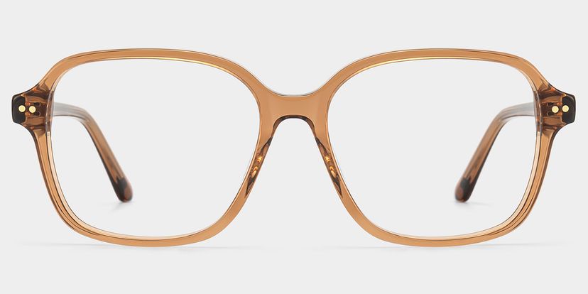 Clementine Marron Transparent Carré lunettes