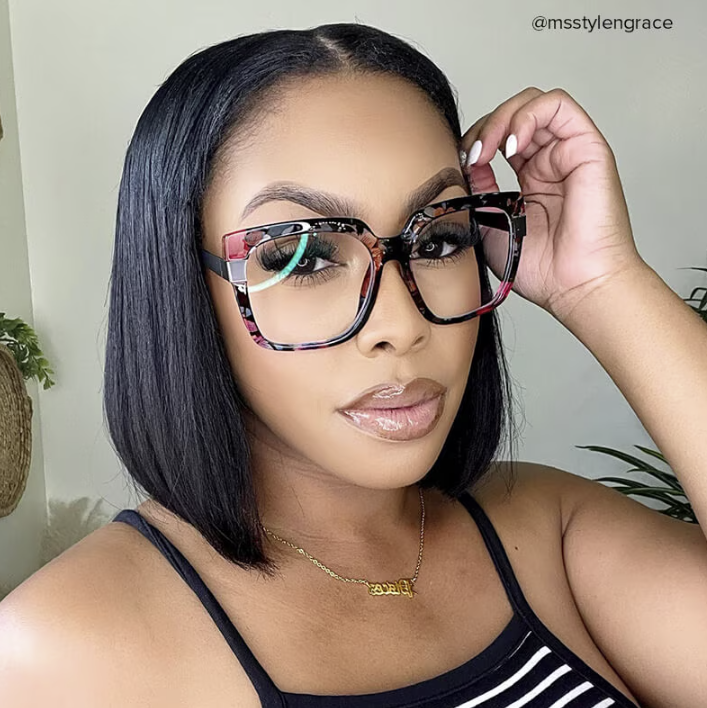 Reeves Lunettes carrées à motif floral5