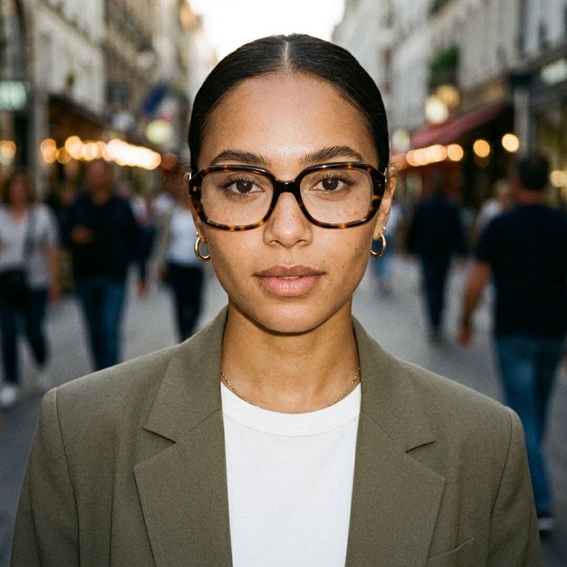 Lunettes rectangulaires en acétate tortue