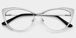 Cat Eye Métal Argenté Lunettes1